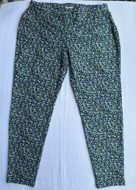 MICHAEL Michael Kors Navy Floral Print Cropped Pants Women's Size L